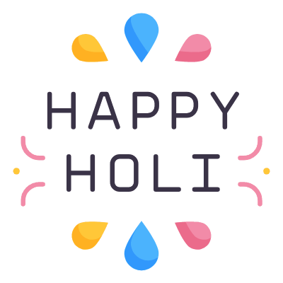 Happy Holi, Animated Icon, Flat