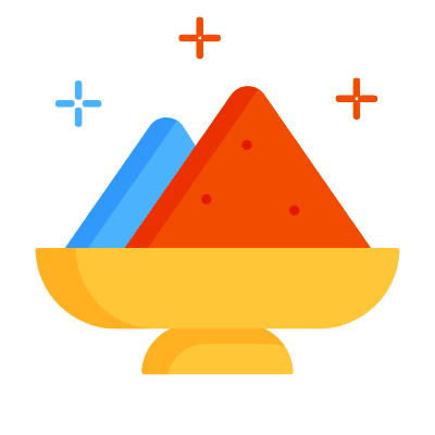 Powder Gulal, Animated Icon, Flat