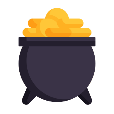 Pot Gold, Animated Icon, Flat