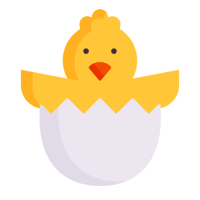 Chick, Animated Icon, Flat