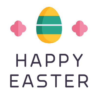 Happy Easter, Animated Icon, Flat