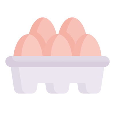 Egg Tray, Animated Icon, Flat