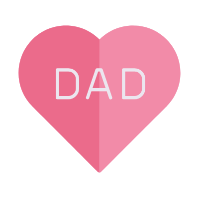 Love Dad, Animated Icon, Flat