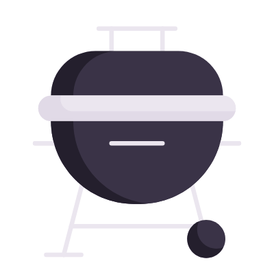 Barbecue Lid, Animated Icon, Flat