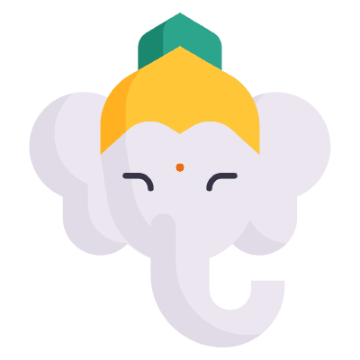 Ganesha, Animated Icon, Flat