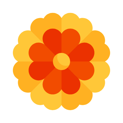Marigold, Animated Icon, Flat