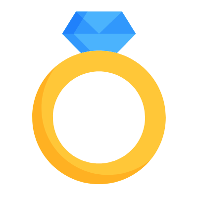 Diamond Ring, Animated Icon, Flat