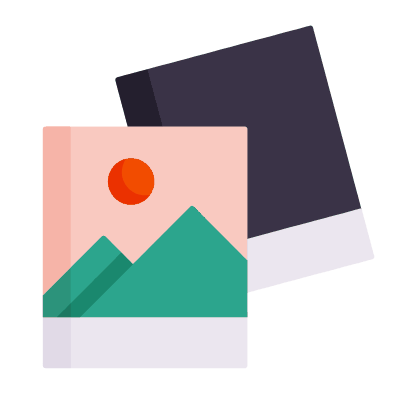 Polaroids, Animated Icon, Flat