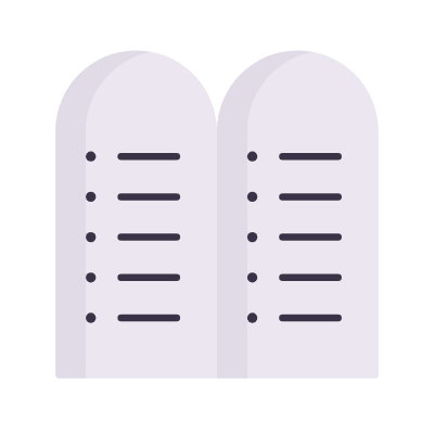 Ten Commandments, Animated Icon, Flat