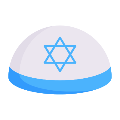Kippah, Animated Icon, Flat