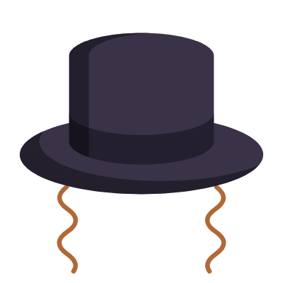 Jewish Hat, Animated Icon, Flat