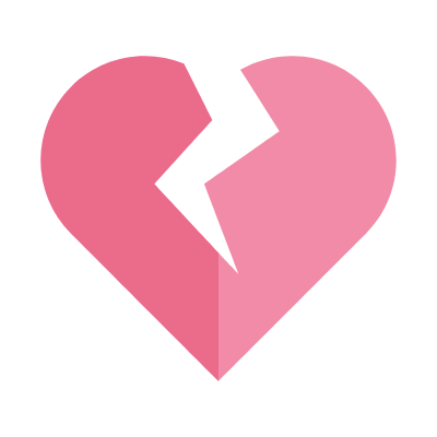 Broken Heart, Animated Icon, Flat