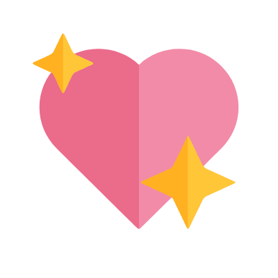 Heart Glitter, Animated Icon, Flat