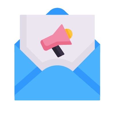 Mail Open Marketing, Animated Icon, Flat