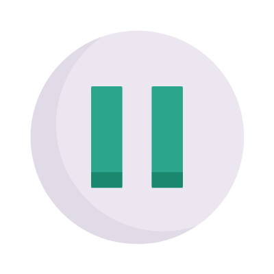 Pause, Animated Icon, Flat