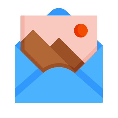 Mail Open Image, Animated Icon, Flat