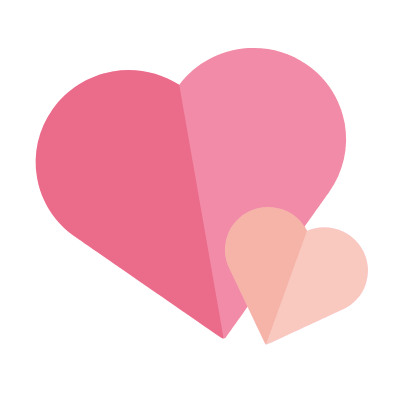 Two Hearts, Animated Icon, Flat