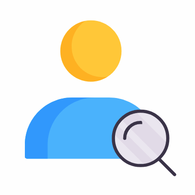 Avatar Magnifier, Animated Icon, Flat