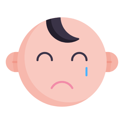 Baby Crying, Animated Icon, Flat