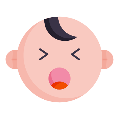 Baby Screaming, Animated Icon, Flat