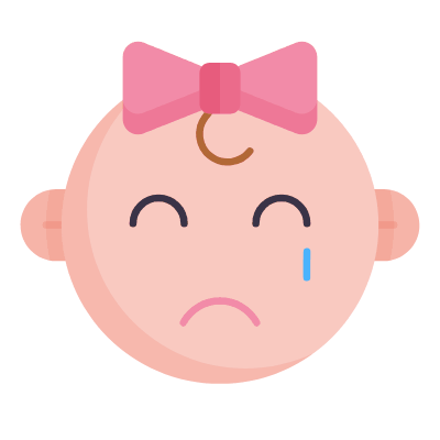 Baby Crying, Animated Icon, Flat