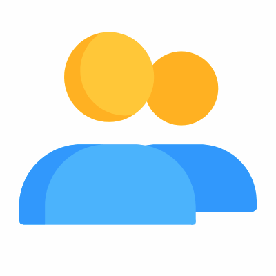 Two Avatars, Animated Icon, Flat