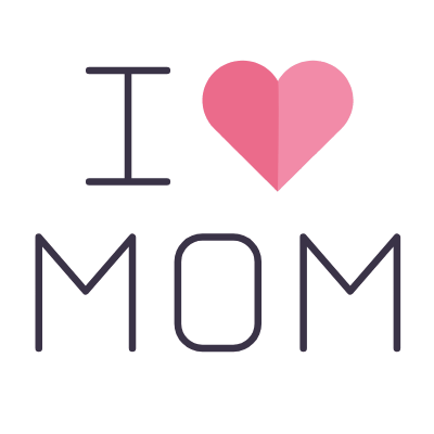 Love Mom, Animated Icon, Flat