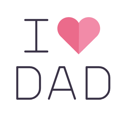 Love Dad, Animated Icon, Flat