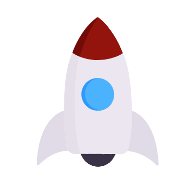 Rocket, Animated Icon, Flat