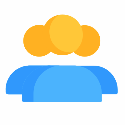 Three Avatars, Animated Icon, Flat
