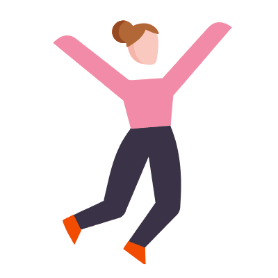 Woman Jumping, Animated Icon, Flat