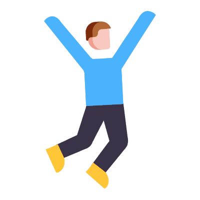 Person Jumping, Animated Icon, Flat