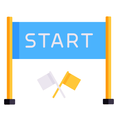 Start Line, Animated Icon, Flat