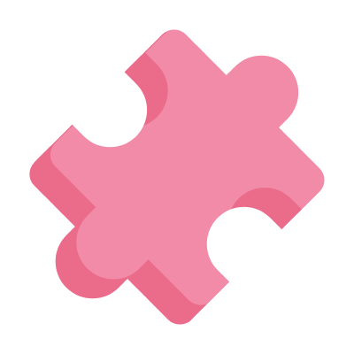 Puzzle piece, Animated Icon, Flat