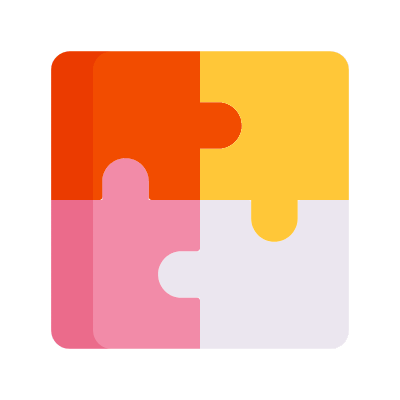 Puzzle, Animated Icon, Flat