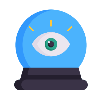 Crystal Ball, Animated Icon, Flat