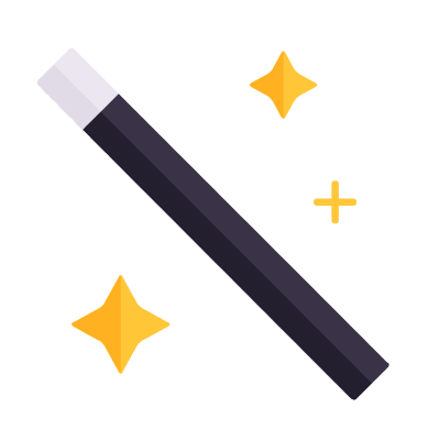 Magician's wand, Animated Icon, Flat