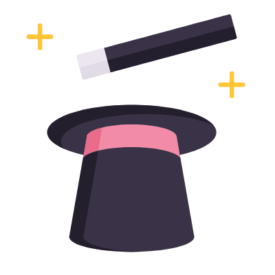 Magician's hat, Animated Icon, Flat