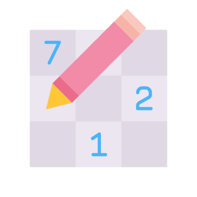 Sudoku, Animated Icon, Flat