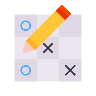 Tic-tac-toe, Animated Icon, Flat
