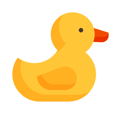 Rubber Duck, Animated Icon, Flat