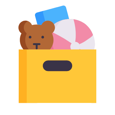 Toy Box, Animated Icon, Flat