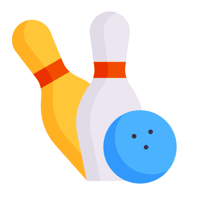Bowling pins, Animated Icon, Flat