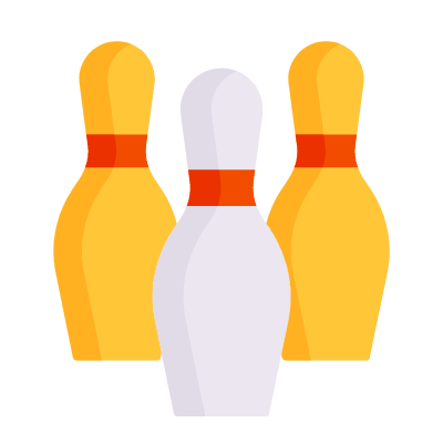 Bowling Pins, Animated Icon, Flat