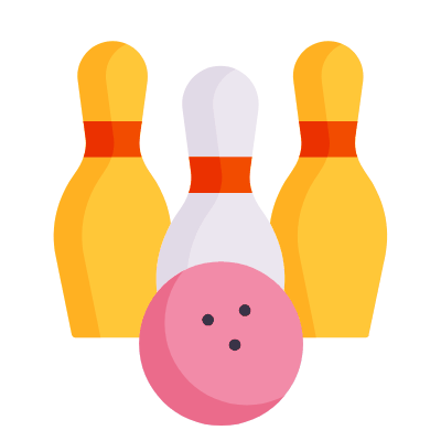Bowling pins, Animated Icon, Flat