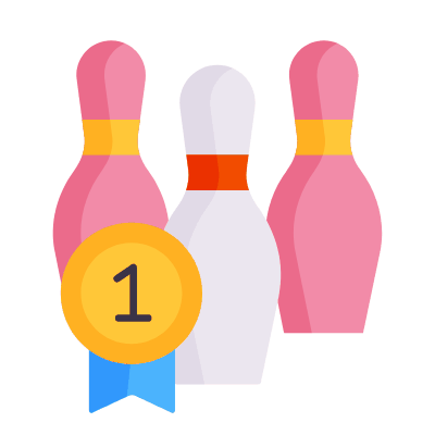 Bowling First Place, Animated Icon, Flat