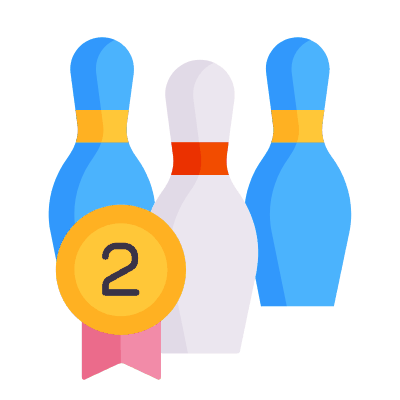 Bowling Second Place, Animated Icon, Flat