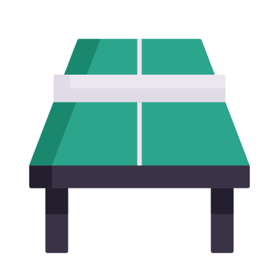 Table Tennis Table, Animated Icon, Flat