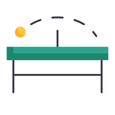 Table Tennis Serve, Animated Icon, Flat