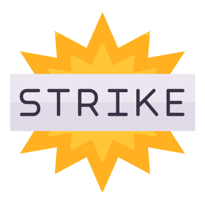 Strike Sign, Animated Icon, Flat